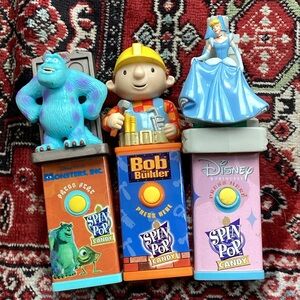 Disney Blue and Pink Spin Pop Candy Toys